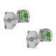 Boucles d'oreilles 3mm en Argent 925 et Cristal vert