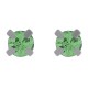Boucles d'oreilles 4mm en Argent 925 et Cristal vert