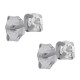 Boucles d'oreilles 3mm en Argent 925 et Cristal blanc