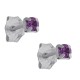 Boucles d'oreilles 2,5mm en Argent 925 et Cristal violet