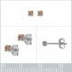 Boucles d'oreilles 2,5mm en Argent 925 et Cristal orange