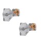 Boucles d'oreilles 2,5mm en Argent 925 et Cristal orange