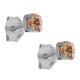 Boucles d'oreilles 3mm en Argent 925 et Cristal orange