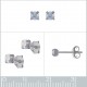 Boucles d'oreilles 3mm en Argent 925 et Cristal