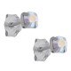 Boucles d'oreilles 3mm en Argent 925 et Cristal