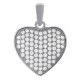 Pendentif Coeur en Argent 925 rhodié et Oxydes Zirconium