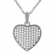 Pendentif Coeur en Argent 925 rhodié et Oxydes Zirconium