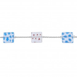 Bracelet en Argent 925 et carrés de verre