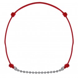 Bracelet en Argent 925 et cordon rouge