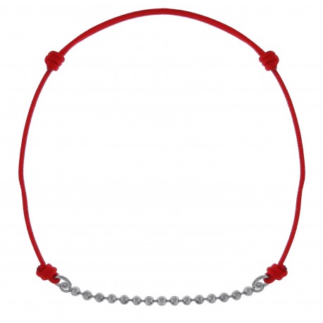 Bracelet en Argent 925 et cordon rouge