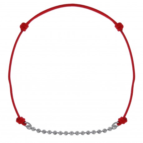 Bracelet en Argent 925 et cordon rouge