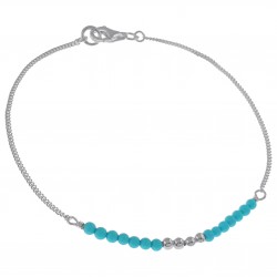 Bracelet 18cm en Argent 925 et Turquoise synthétique