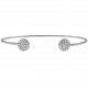 Bracelet jonc ouvert en Argent 925 rhodié et Oxydes zirconium