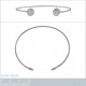 Bracelet jonc ouvert en Argent 925 rhodié et Oxydes zirconium