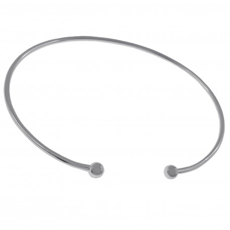 Bracelet jonc ouvert en Argent 925 rhodié