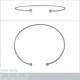 Bracelet jonc ouvert en Argent 925 rhodié