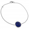 Bracelet 18cm en Argent 925 rhodié et Lapis Lazuli