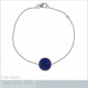 Bracelet 18cm en Argent 925 rhodié et Lapis Lazuli