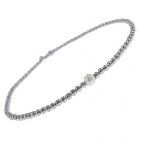 Bracelet 18cm en Argent 925 et Perle Biwa