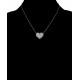 Collier Coeur en Argent 925 rhodié, Nacre et Oxydes Zirconium - Longueur 45cm