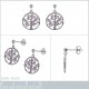 Boucles d'oreilles Arbre de Vie en Argent 925 rhodié et Oxydes Zirconium