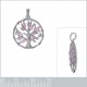 Pendentif Arbre de Vie en Argent 925 rhodié et Oxydes Zirconium rose