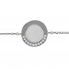 Bracelet en Argent 925 rhodié, Nacre et Oxydes Zirconium