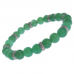 Bracelet Homme en Acier inoxydable et Quartzite vert