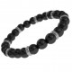 Bracelet Homme en Acier inoxydable et Agate noire