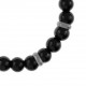 Bracelet Homme en Acier inoxydable et Agate noire