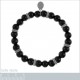 Bracelet Homme en Acier inoxydable et Agate noire