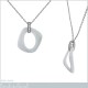 Collier en Acier Inoxydable, Céramique et Oxydes Zirconium - Longueur 45cm