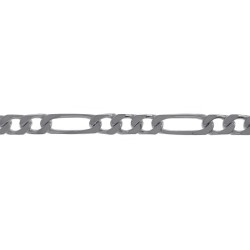 Chaîne maille Figaro 1-3 en Argent 925 rhodié - Longueur 50 cm