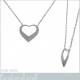 Collier Coeur en Argent 925 rhodié - Longueur 45cm