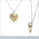 Pendentif Coeur en Argent 925 rhodié, Cristal Swarovski® Golden Shadow et Oxydes Zirconium