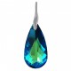 Pendentif en Argent 925 rhodié et Cristal Swarovski® Bleu Bermudes