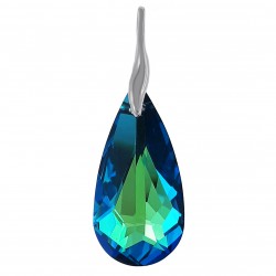 Pendentif en Argent 925 rhodié et Cristal Swarovski® Bleu Bermudes