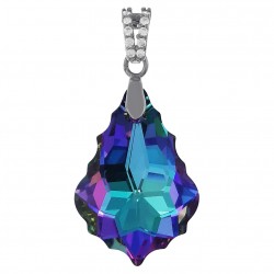 Pendentif en Argent 925 rhodié, Cristal Swarovski® Vitrail Light et Oxydes Zirconium