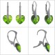 Boucles d'oreilles Coeur en Argent 925 rhodié et Cristal Swarovski© Vert