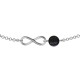 Bracelet Infini en Argent 925 rhodié et Onyx