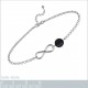 Bracelet Infini en Argent 925 rhodié et Onyx