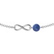 Bracelet Infini en Argent 925 rhodié et Lapis Lazuli