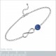 Bracelet Infini en Argent 925 rhodié et Lapis Lazuli