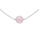 Collier ras de cou en Argent 925 rhodié et Quartz rose - Longueur 42cm