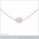 Collier ras de cou en Argent 925 rhodié et Quartz rose - Longueur 42cm