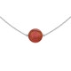 Collier ras de cou en Argent 925 rhodié et Agate rouge - Longueur 42cm