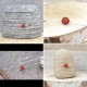 Collier ras de cou en Argent 925 rhodié et Agate rouge - Longueur 42cm