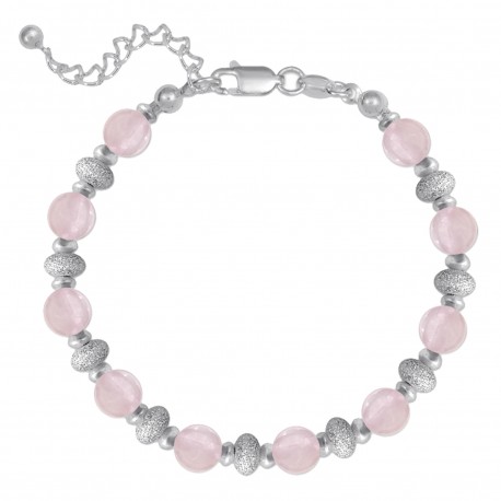 Bracelet en Argent 925 et Quartz rose