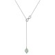 Collier cravate en Argent 925 rhodié et Aventurine