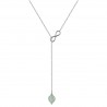 Collier cravate en Argent 925 rhodié et Aventurine